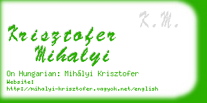 krisztofer mihalyi business card